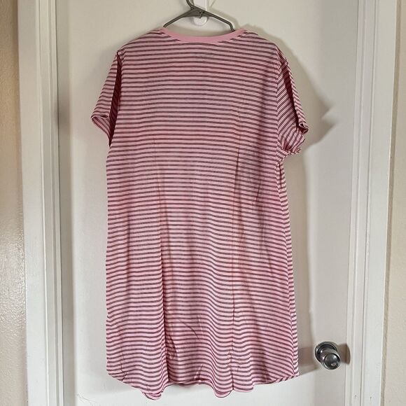 Y2K Womens 2X Betty Boop Striped T Shirt Dress Pink Red - Picture 2 of 8